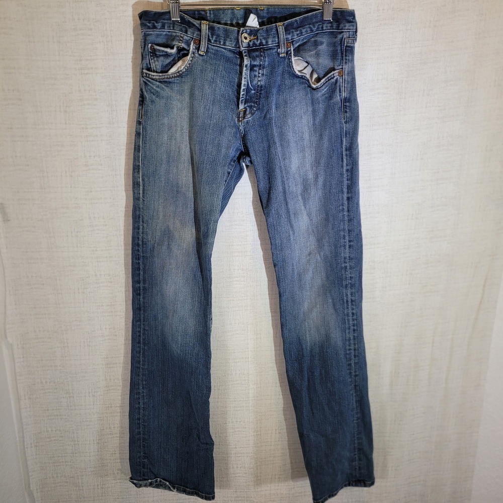 Vintage Lucky Brand Slim Bootleg Dungarees Jeans Mens 32 Light Mid Rise Denim